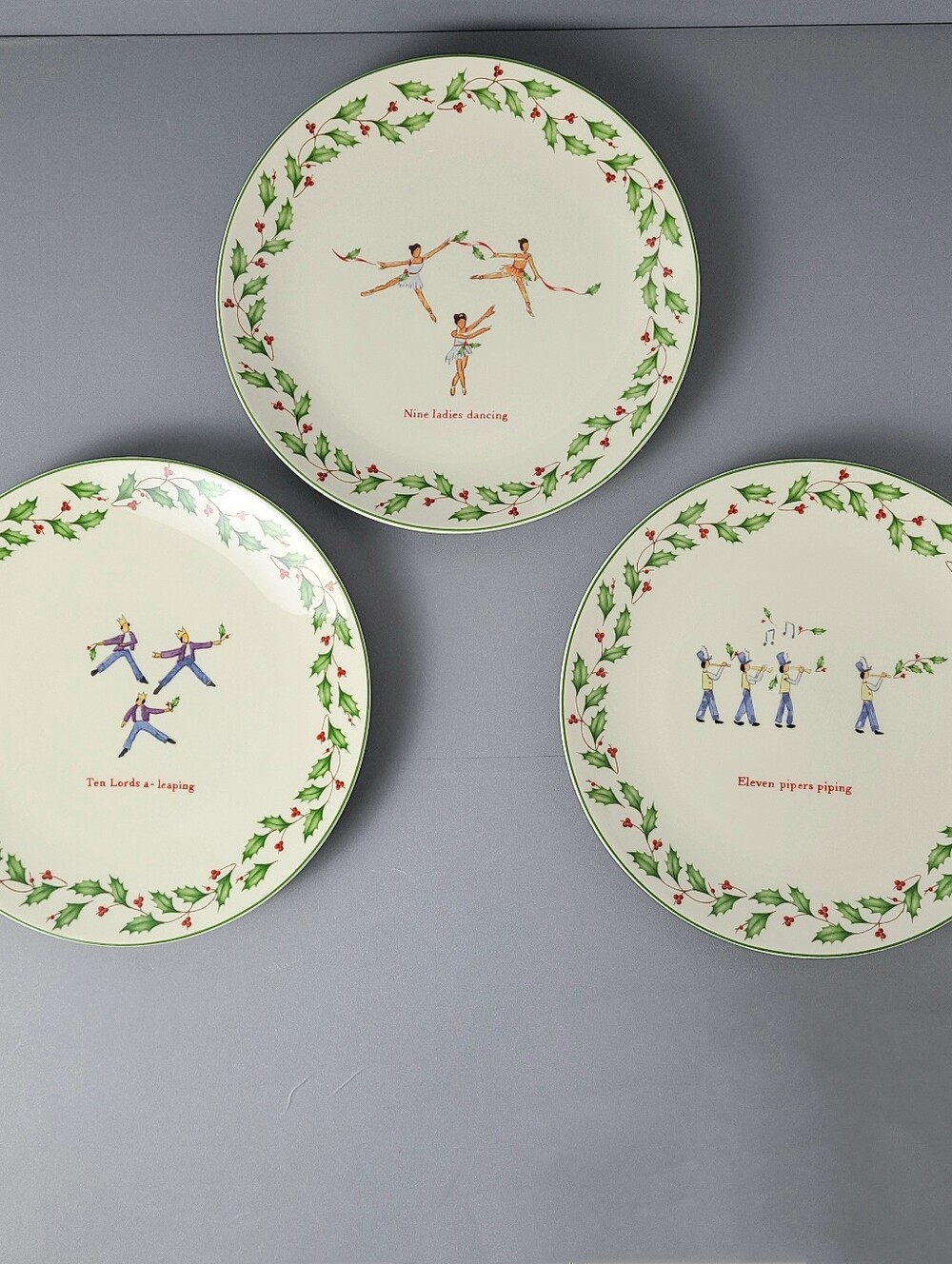 Lenox Dimension Collection 12 Days of Christmas Plates-Set of Three